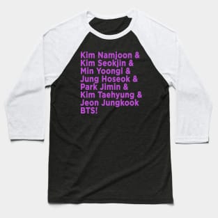 BTS Names Seven Men: Smooth Like Butter in Purple Baseball T-Shirt